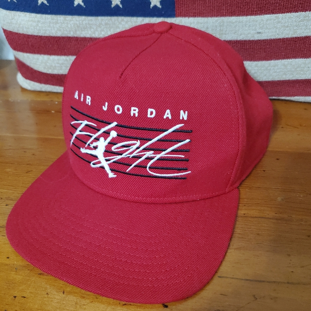Air Jordan Flight Jumpman Jordantrue Hat Red Snapback Cap Men Chicago Bulls Used